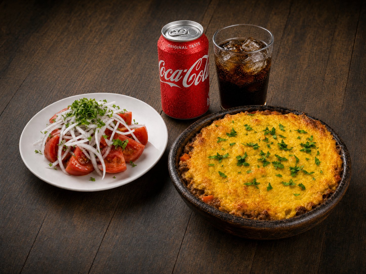 Pastel de Choclo + Ensalada Chilena + Bebida 350ml